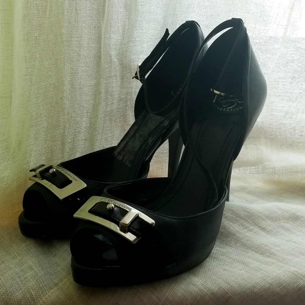 BCBGeneration peekaboo high heel sandals